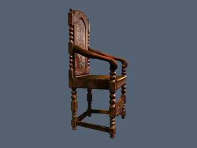 Antique Jacobean Armchair 3D model