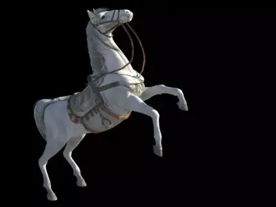 White horse 3D model buy