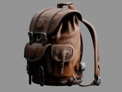 Stylized Backpack BP14 Low-poly 3D model
