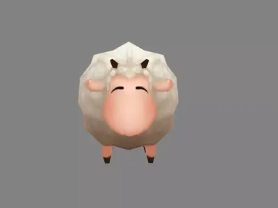 Cartoon Sheep Low-poly 3D model 3