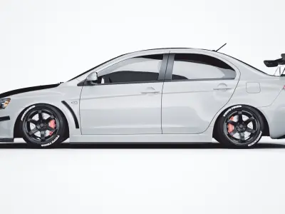 Mitsubishi lancer evolution X tuning 3D model