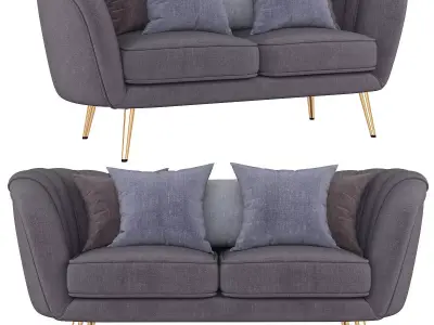 Deals on Alexandrea Velvet Flared Arm Loveseat 3d model Low-poly 3D model