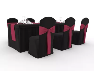 Banquet Table and Chair 132 3D model