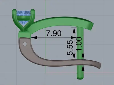 gemstone earrings 3D print model