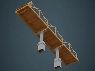 Plank Bridge 3A Low-poly 3D model