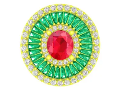 Luxury Round Halo Cocktail Ring 3D Model 4305 3D print model