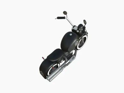 Motorcycle Cartoon A09 Black - Custom Vehicle Design Low-poly 3D model