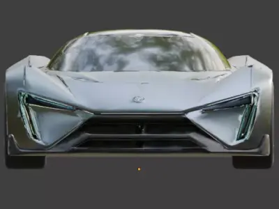 Luxury Silver Concept Hypercar 3D Model Low-poly 3D model