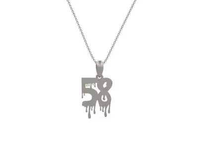 Model 1291 58 Bloody Terror Initial Number Pendant 3D print model