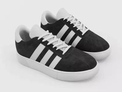 Sneakers Adidas Gazelle Style - Generic Shoes Black Low-poly 3D model