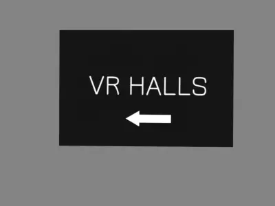 VR halls sign Low-poly 3D model