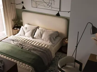 Bedroom Interior 3D Scene Model 3D model