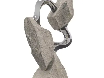 Balance of Nature Sculpture Modern Abstract Low-poly 3D model