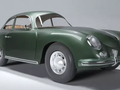 Porsche 356 A Low-poly 3D model