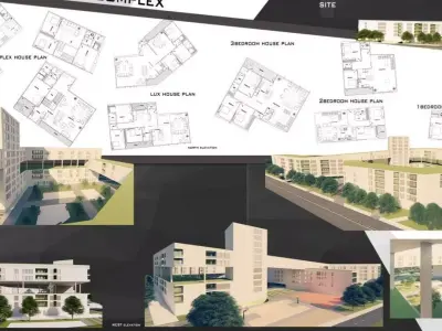 Complete residential complex project 3D model