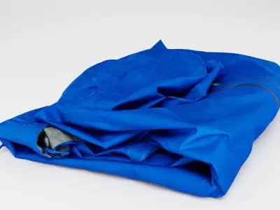 Blue windbreaker windcheater jacket generic folded for sport 3D model