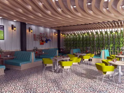 cafe design 3D model