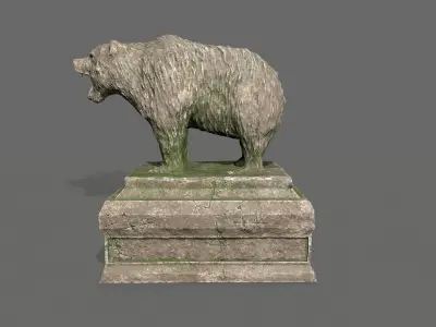 Bear Statue 8 Low-poly 3D model