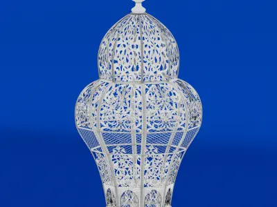 Floral moroccan lantern 3D model