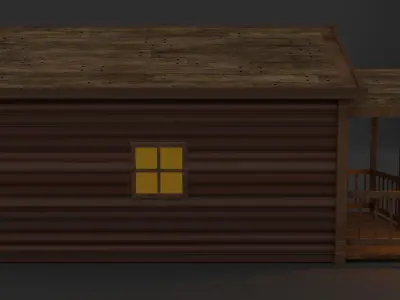 Wooden Cabin  Free low-poly 3D model