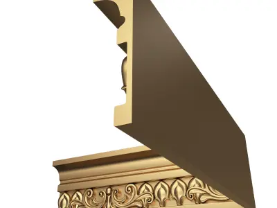 Cornice Decoration Molding 012 90 Degree Low-poly 3D model