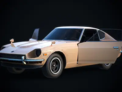 Datsun 260Z Authentic Car Game Ready Low-poly 3D model
