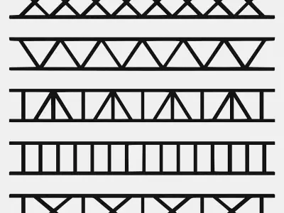 Steel Roof Frames 3D Model Collection