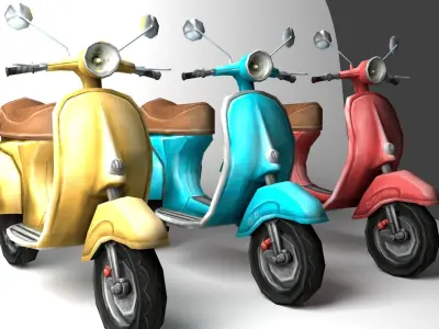 Vespa-Scooter scooter Low-poly 3D model