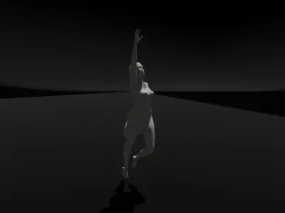 Concrete Statue  Low-poly 3D model