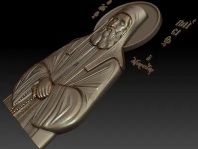 Orthodox icon of Saint Paisios 3D model