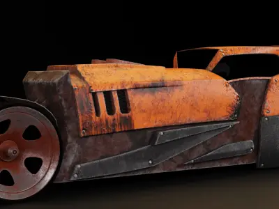 6 Racing Cars Low-poly 3D model