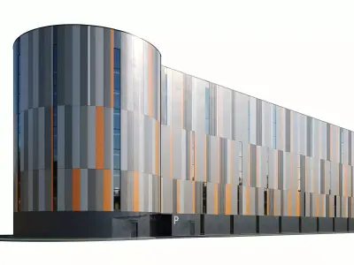 Multistorey car parking building 500 places 3D model