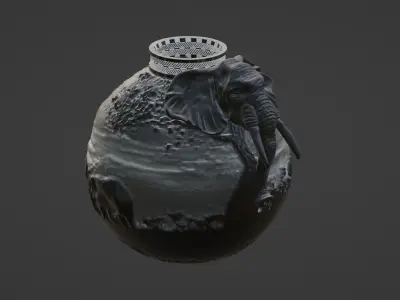 Elephant vase design 3D print model