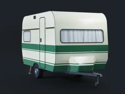 Caravan Trailer Mobile Homes Camper Trailer Exterior Only 3D model