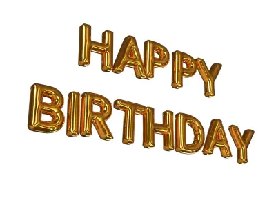 Happy Birthday Balloons PBR 3D model