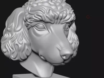 Poodle head sculpture 3D print model