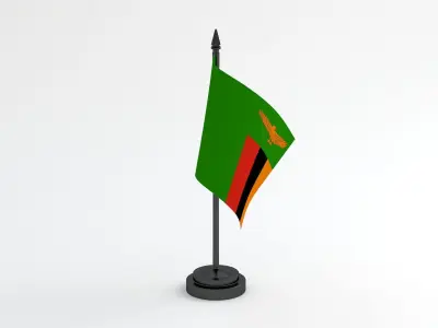 Table Flag Zambia 3D model