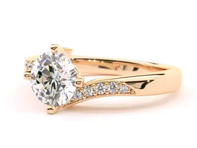 Twist engagement ring sienna diamond 3D print model