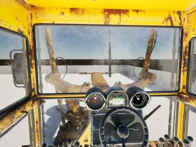 Road grader model Low-poly 3D model