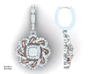 Luxury earrings  for 3D printing 3D print model 2