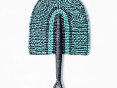African Handwoven Fan 5 3D model