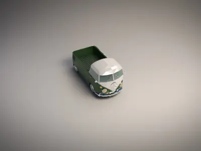 Low Poly Samba Pickup Truck Low-poly 3D model