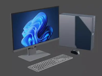 Office Computer Pack - Low Poly Free low-poly 3D model