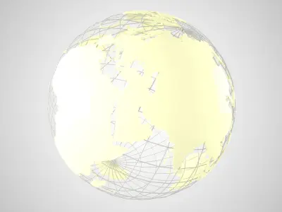 Globe News Skeleton Cream Yellow 3D model