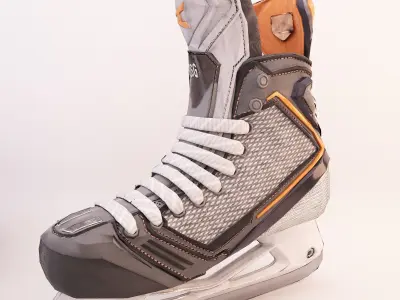 Metal and Plastic Hockey Ice Skate Low-poly 3D model
