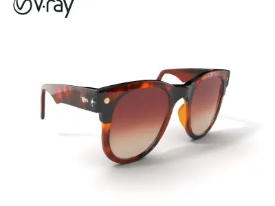 Tortoiseshell Designer Sunglasses Frame model pack Low-poly 3D model