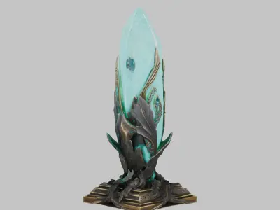 Emerald Obelisk Low-poly 3D model