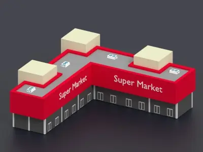 Low Poly City Pack Low-poly 3D model