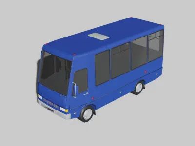 City Bus With Interior Low-poly 3D model