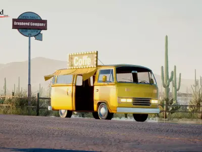 Van Car - Coffee Van  3D model